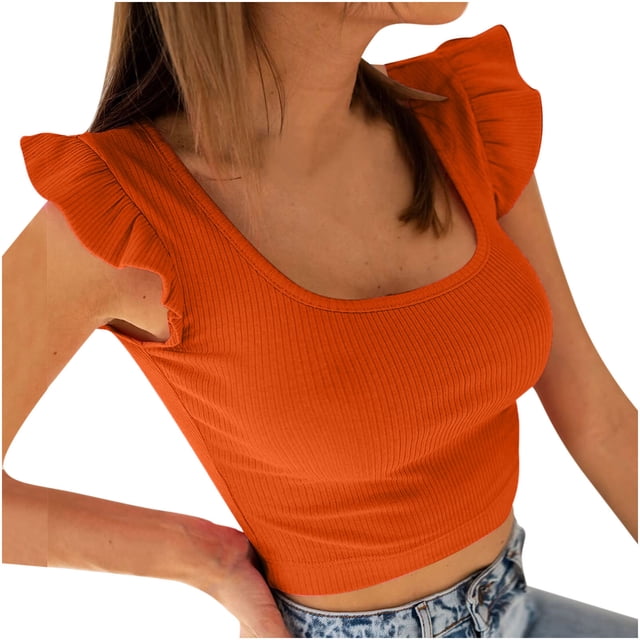 Tops sin mangas de chaleco de color sólido con cuello redondo a la moda para mujer Fridja qr3964