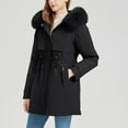 thumbnail image 6 of Ruimatai Women's Winter Thickened Cotton Long Parka Coat with Detachable Sleeves, Faux Fur Hooded Jacket, Casual Outerwear, 6 of 8