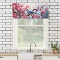 thumbnail image 3 of Cherry Blossom Printed Window Curtains Valances Hummingbird Flower Japanese Asian Watercolor Pink Floral Rod Pocket Window Valance for Living Room Bathroom Bedroom Kitchen 54 by 18 in, 1 Panel, 3 of 6