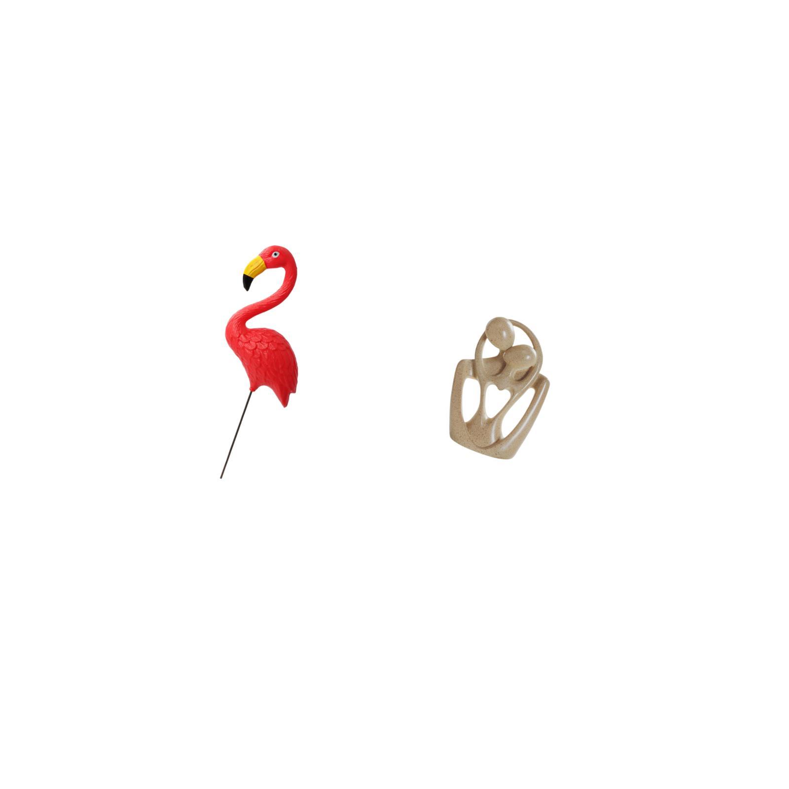 CarpNettore Flamingo Fairy Garden Ornament Sculpture for Spring Holiday Creative Resin Abstract Couple Figurine Yard Art Bookcase Cafe Desktop Decorations Birthday Gift