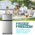 thumbnail image 2 of JIEJIA 3.5 Cu.Ft Small Fridge with Freezer, Small Refrigerator Separate Freezer, 7 Settings Temperature Adjustable, 2 Door Refrigerator for Office, Dorm, Bedroom, Apartment, Silver, 2 of 13