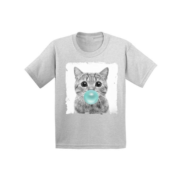 Awkward Styles Baby Cat Blowing Gum T Shirt Cat Lovers Lovely Gifts for Kids Cute Infant Shirt Cat with Gum Cat Shirt Animals Prints Kids T Shirt Cat Infant Tshirt Cute Gifts for Children Cat Clothing