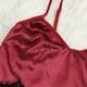 thumbnail image 5 of Gibobby Pijamas Mujer Verano Sexy Pijamas Conjunto de pijama de satén con pantalones cortos y tirantes de encaje sexy para mujer(Rojo,M), 5 of 5