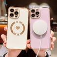 thumbnail image 3 of for iPhone 14 Pro Max Case Magnetic, Cute Heart Phone Case for Women Men Luxury Plating Full Camera Lens Protect Soft Silicone Shockproof Bumper for iPhone 14 ProMax Case 6.7" (White), 3 of 6