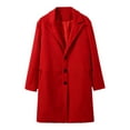 thumbnail image 4 of Men's Casual Trench Coat Slim Fit Notched Collar Long J Single Peacoat (Red XXL), 4 of 8