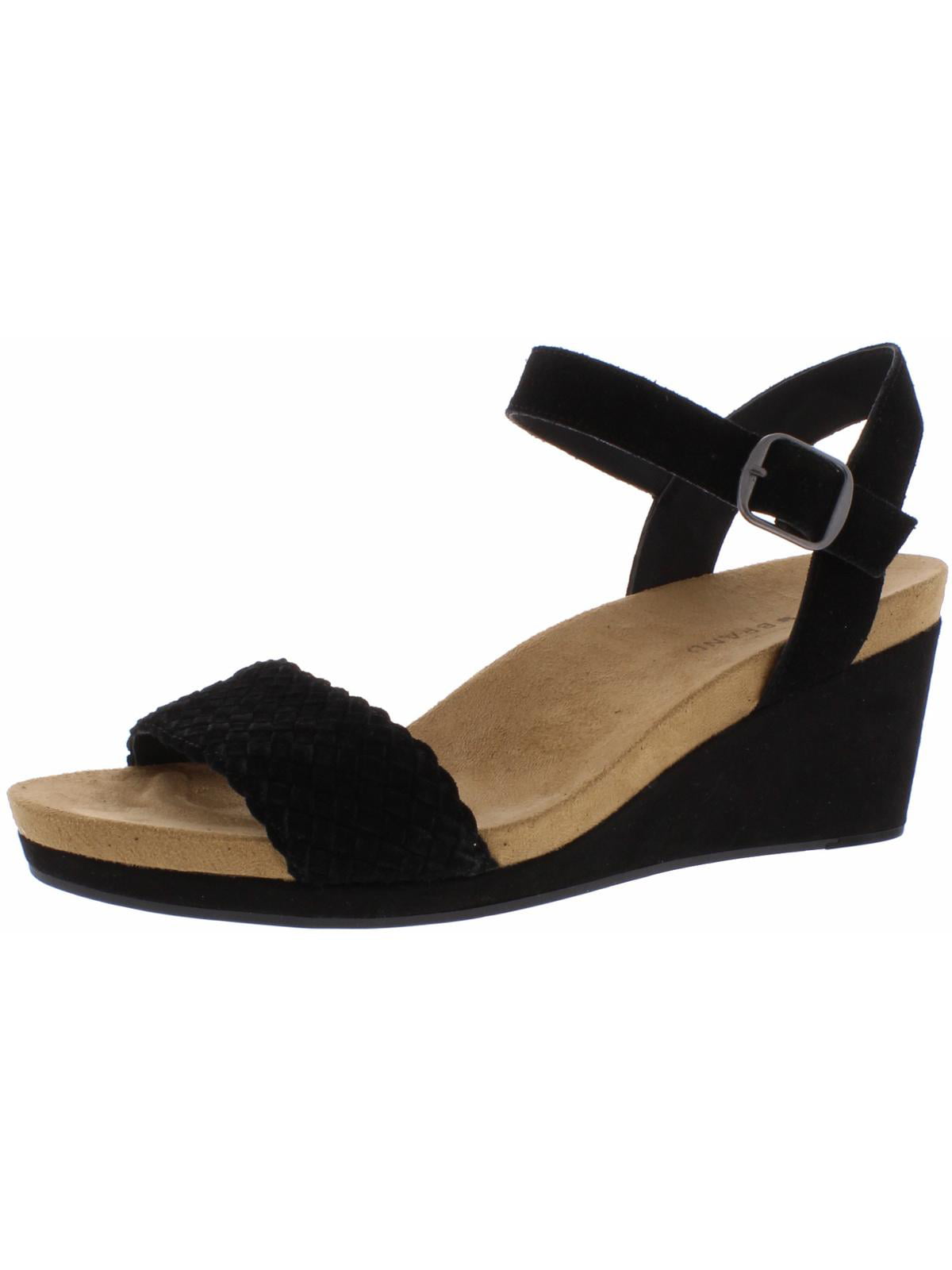 Lucky Brand Womens Kenette Suede Open Toe Wedge Sandals - Walmart.com