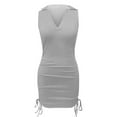 thumbnail image 4 of IROINNID Women's Sleeveless Sheath Dress For Turndown Collar Dress Casual Dress V-Neck Short Women Dress, 4 of 5