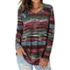 thumbnail image 3 of Camiseta de manga larga con cuello en V para mujer, camisetas holgadas con estampado inferior a la moda para Otoño e Invierno para fiesta, oficina, trabajo informal, 3 of 5