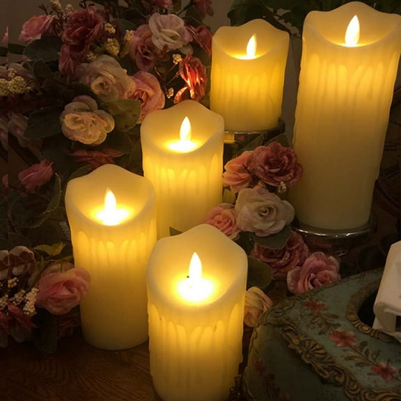 FELTECHELECTR 3Pcs Realistic Flameless Led Candles for Valentine Day Table Decor