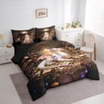 thumbnail image 2 of Metsweet Magic Dragon Twin Bedding 7-Piece, Vintage Library Bedding Comforter Set, White Pink Gold,Black Reversible, 2 of 6