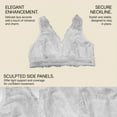 thumbnail image 4 of Alun Women's Elegant Lace Deep V-Neck Curvy Racerback Bras Lightweight Breathable No Underwire Bralette Light Support Full Coverage Daily Wear Bra White XL, 4 of 4