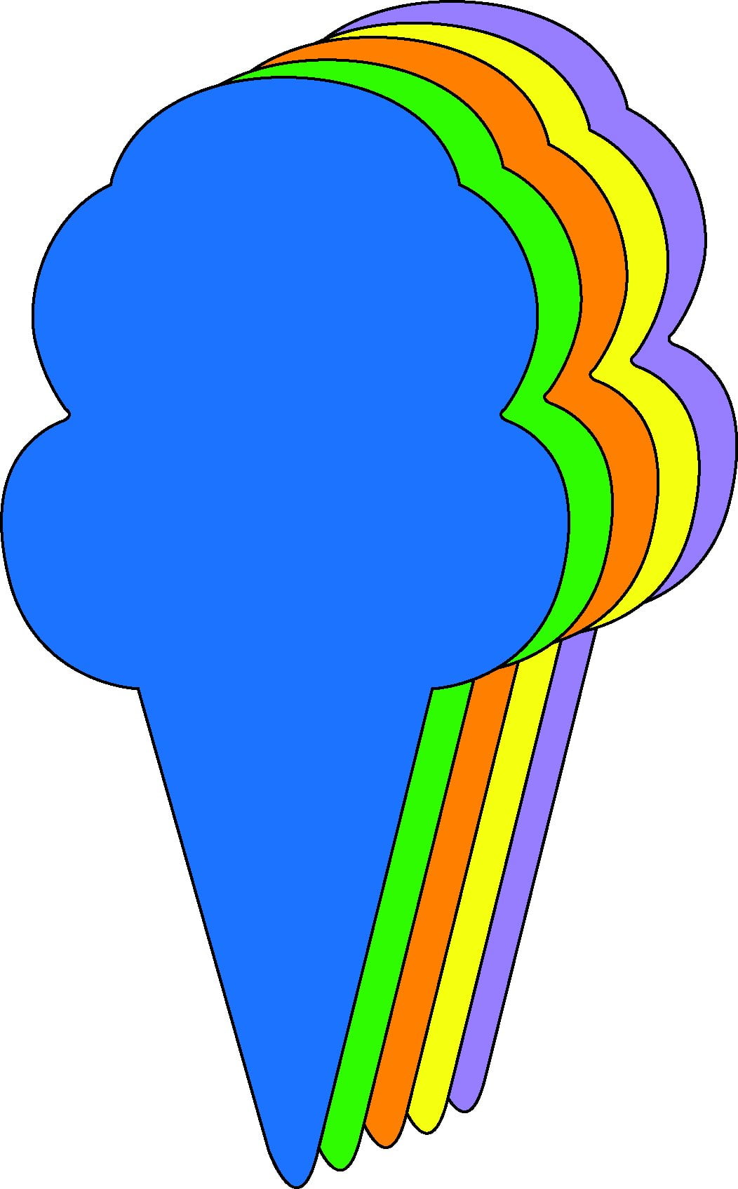 Ice Cream Cone Assorted Color Creative Cut-Outs- 3” - Walmart.com