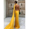 thumbnail image 4 of Vestido largo ajustado con espalda descubierta y hombros descubiertos para mujer, ropa Sexy con cinta de satén sin mangas, elegante para fiesta, 2024, 4 of 5