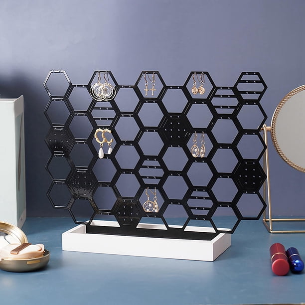 Soporte de Exhibición Hugo para Torres en Panal Negro Soporte de Exhibición de Aretes