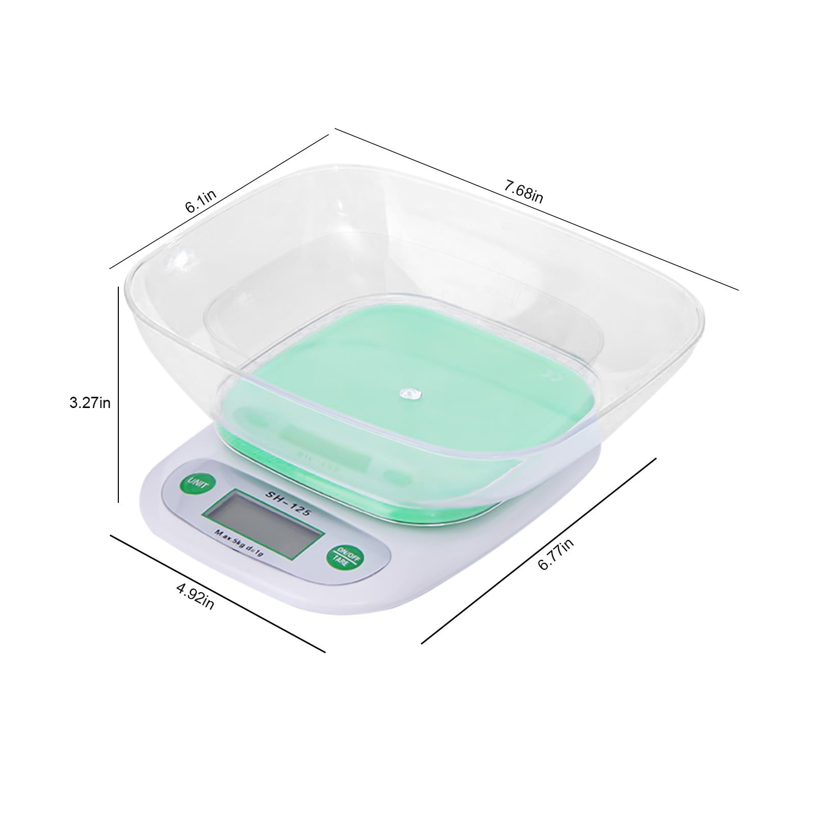 Hfyihgf Food Kitchen Bowl Scale Digital Ounces and Grams Kitchen Scale for Cooking Baking Meal Prep Dieting 11lb/5kg