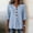 Blue women fall tops v neck a1, variant on Women Fall Winter V Neck 3/4 Sleeve Ruffle Button Down Tops Casual Basic Pullover Blouses Solid Loose Fit Boho Vacation Fashion Clothes, Navy L