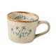 thumbnail image 2 of Taza de café de cerámica, taza de leche, multiusos, de vidrio, portátil, para el hogar, única, floral Flor azul, 2 of 9
