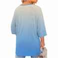 thumbnail image 7 of LEKWK Plus Size 3/4 Sleeve Tops for Women Regular Fit Keyhole Neck 3/4 Sleeve Tops Regular Fit Gradient Ombre Casual Tops Casual Tunic Length office Work Outfits, 7 of 7