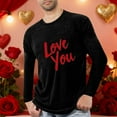 thumbnail image 2 of Lovzfmll Haut à Manches Longues Col Rond Imprimé Cœur pour Hommes Noir, G, 2 of 4