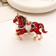 thumbnail image 4 of Llavero de aleación con diamantes de imitación de caballo de dibujos animados | Adornos navideños y pequeños regalos | Accesorios para coche con hebilla de metal | Colores: negro, blanco y rojo, 4 of 5