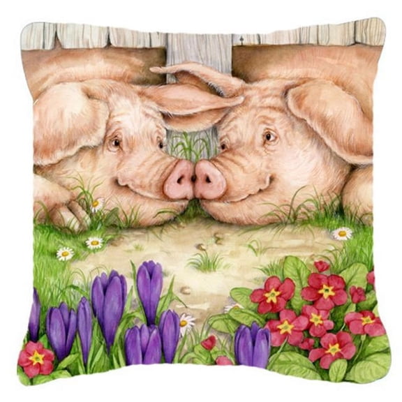 Pigs Nose to Nose by Debbie Cook Canvas Decorative Pillow