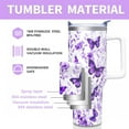 thumbnail image 4 of Butterfly Gifts Tumbler for Women Mom, Butterflies Print Leakproof Coffee Travel Mug, Lavender 40 Oz Tumblers with Handle and Straw Water Bottle Cup Gift Ideal, 4 of 6