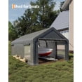 thumbnail image 6 of 13x25 Ft Heavy Duty Metal Carport, 2 Roll-Up Doors & 4 Windows, 220G PE Canopy with Galvanized Frame & 10 Sandbags for Vehicles, 6 of 8