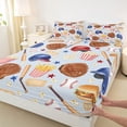 thumbnail image 3 of Manfei Baseball Fitted Sheet Full, Sport Gamer Bed Set, Blue Red 3-Piece, 1 Fitted Sheet and 2 Pillowcases, 3 of 6