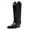 Black, variant on FSJ Women Retro Western Cowboy Knee High Boots Wide Calf Cowgirl Boots Pointed Toe Low Stacked Heel Pull On Tall Boot Shoes Size 8 Pink