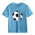 thumbnail image 4 of Ruyang Kids Girls Boys Athletic T Shirts Cute Soccer Print Round Neck Casual Short Sleeve Summer Lightweight Outdoor Sports Tee Tops, 4 of 4