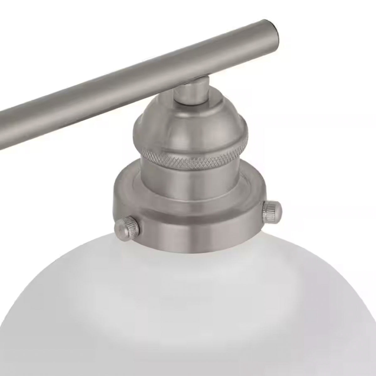 Ceybo 4-Light Bathroom Vanity Light, Brushed Nickel Wall Sconce Over Mirror, Modern Farmhouse Linear Lighting Fixture with White Glass Shades, E26 Base, Dimmable