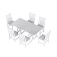 thumbnail image 3 of WestinTrends Malibu 7 Piece Patio Dining Set, All Weather Poly Lumber Outdoor Table and Chairs Furniture Set, 71" Trestle Dining Table with Umbrella Hole and 6 Patio Chairs, White, 3 of 7