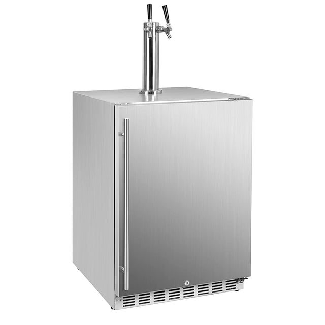 IceJungle Full Size Kegerator 2 Tap Draft Beer Dispenser, Stainless Steel