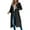 Black, variant on Women's Classic Double Breasted Trench Coat, Knee Length Lapel Collar Overcoat, Slim Fit Belted Waist Jacket, Fall Winter Outerwear, Timeless Style Coat Khaki S