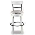 thumbnail image 5 of Signature Design by Ashley Valebeck Swivel Bar Stool, White, Upholstered Pub Height Chair with Linen Fabric Seat and 360-Degree Swivel, 5 of 7
