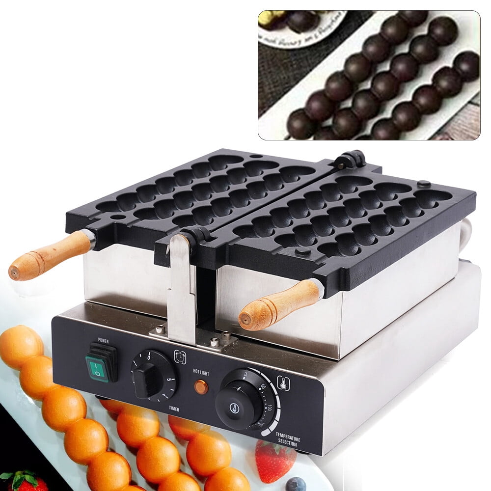 1.8KW Commercial Waffle Maker with LED Indicator Light, 110V, 50-300°C/122-572°F, Restaurant Breakfast Snack Machine for Home Kitchen Cafe Hotel Business