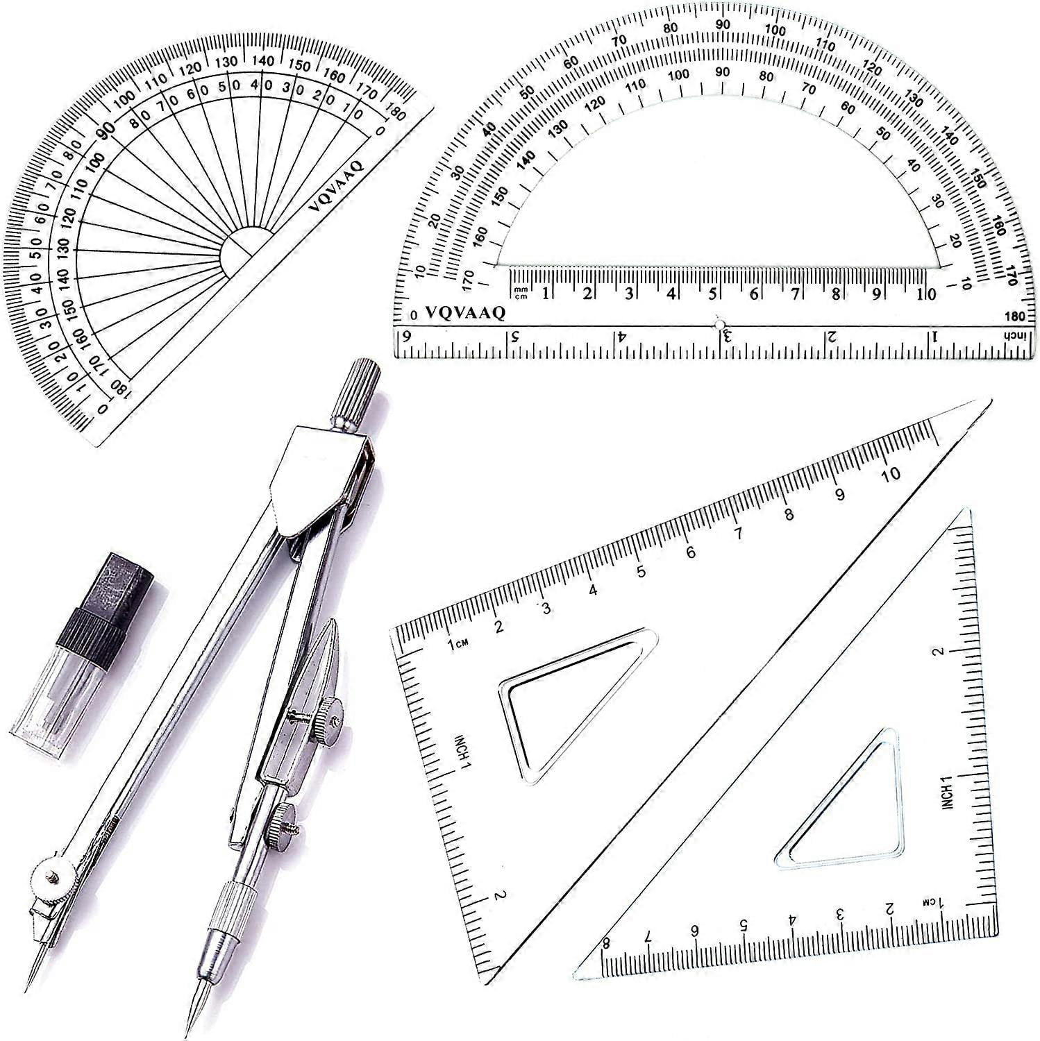 Juego de geometría escolar con compás de calidad, compás de dibujo ...