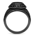 thumbnail image 3 of Men's Black IP Stainless Steel US Military / Veteran Wide Band Ring - Size 10, 3 of 6