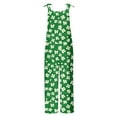 thumbnail image 5 of BLTIBY Bib Overalls for Women Adjustable Straps Jumpsuit St. Patrick's Day Printed Coveralls with Pockets Casual Loose Comfy Pants Green 5XL, 5 of 5