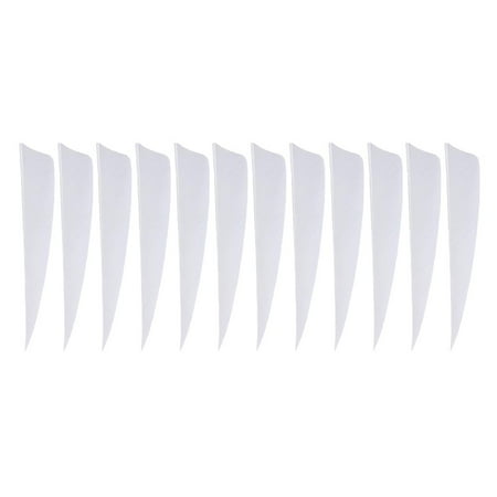 12 Pieces 4 Inch Feathers Fletchings Vanes - White 4inch