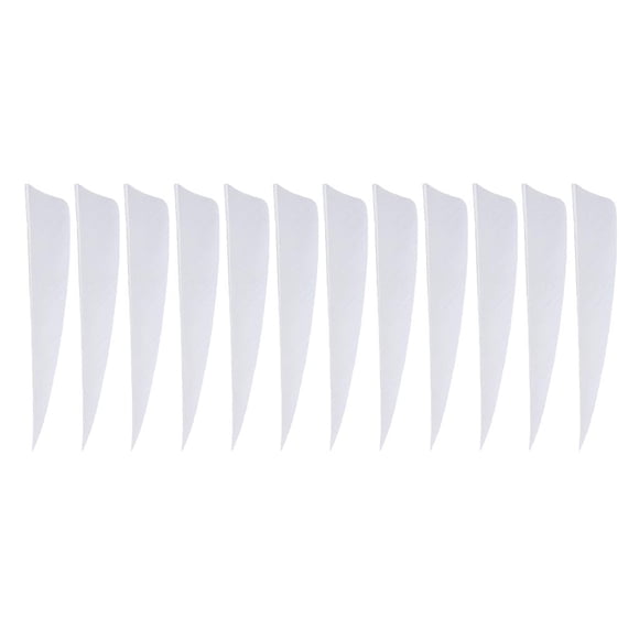 Almencla 12pcs 4" Fletches Fletching DIY Shaft Decoration Tool - White