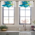 thumbnail image 3 of LALILO Kitchen Curtain Valance Ink Water Splash Green And Rod Pocket Window Curtain 52"x 18" Set of 2, 3 of 5