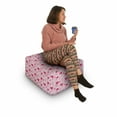 thumbnail image 2 of Love Rectangle Pouf, Pattern with Silhouettes of Angel Heart Bird and Calligraphic Text Love Art Print, Under Desk Foot Stool for Living Room Office Ottoman with Cover, 25", Rose Pink, by Ambesonne, 2 of 4