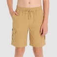 thumbnail image 2 of Gubotare Toddler Shorts Boys Athletic Toddler Boy Shorts Boys Cotton Shorts Soft Casual Elastic Waist with Pockets Drawstring Kids Summer Clothes 9T 10T (Khaki,9-10 Years), 2 of 9