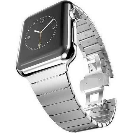 Stainless Steel Link Band with Horizontal Butterfly Closure for Apple Watch