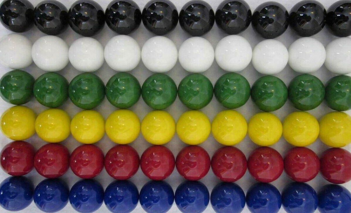 60 LARGE 1" (25mm) Replacement Glass Marbles Chinese Checker, Aggravation, Board Game