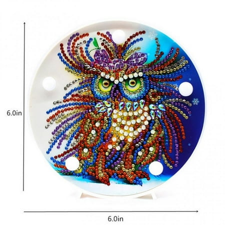 

LED Decoration Light Christmas Gift DIY Full Drill Diamond Painting Light Bedroom Night Lamp Home Desk Decorative Animal Night
