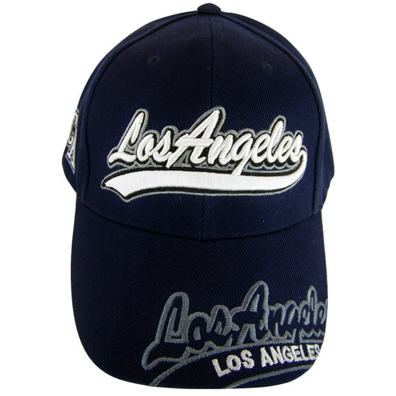 Los Angeles Men's Curved Brim Adjustable Baseball Cap (Navy)