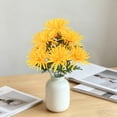 thumbnail image 6 of Weather Resistant Artificial Chrysanthemum, 6 Head Fake Memorial Flowers for Outdoor Cemetery Grave Decoration, 6 of 7
