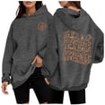 thumbnail image 2 of WEAIXIMIUNG Sweatshirts Grande Taille pour Femmes 3X Carcos Décontracté Col Rond Poche Imprimé Lettres Anglaises Hoodie, 2 of 5